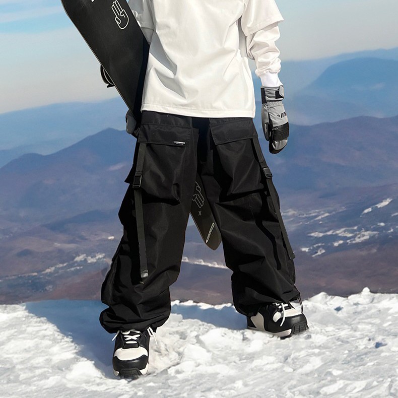 Picture of American Functional Single-Board Windproof and Waterproof Snow Pants for Men and Women with Multiple Pockets, Small Potato Ski Outerwear Casual Pants
