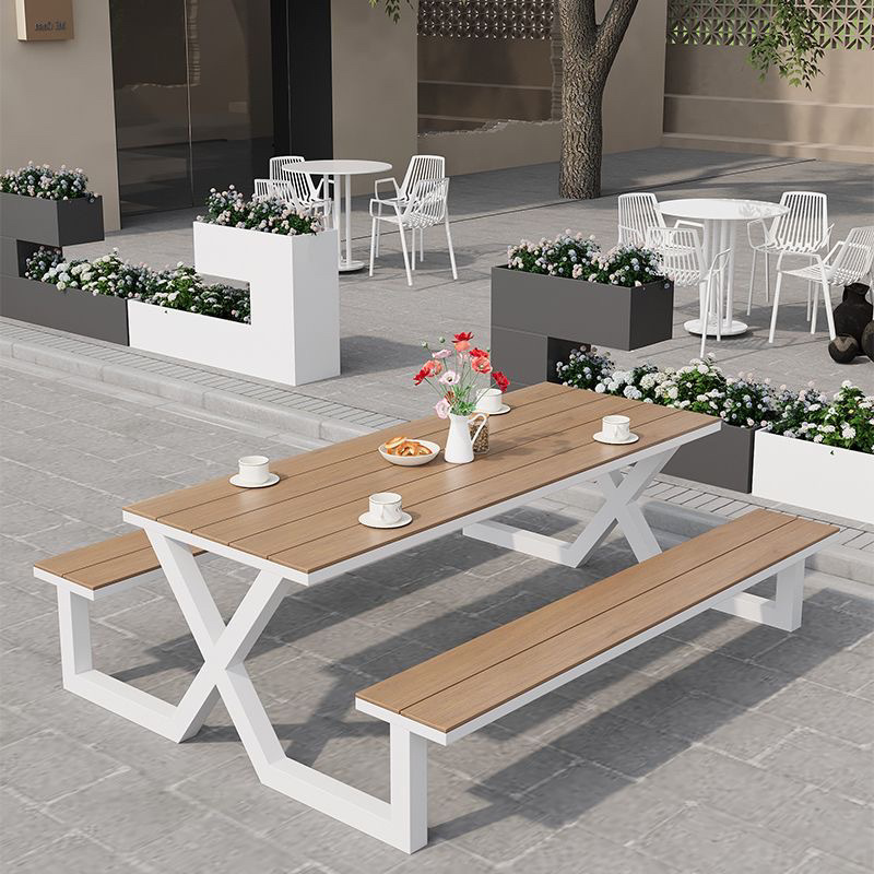 Picture of Outdoor conjoined park table and chair combination garden courtyard seat scenic spot outdoor bench square outdoor table and chair