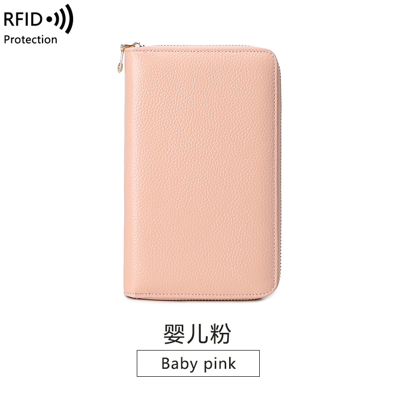 Picture of Wallet leather new RFID litchi pattern long Passbook bag multi-functional ID bag large capacity clutch