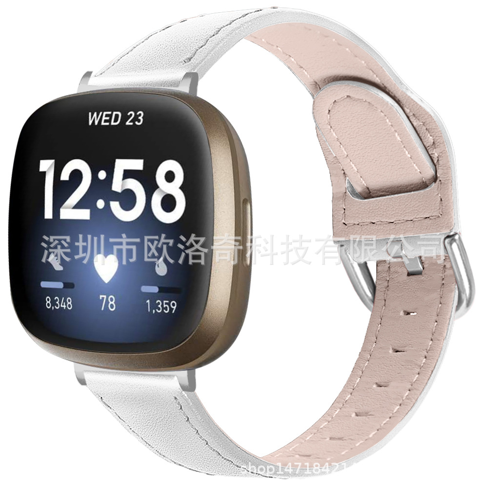Picture of For Fitbit versa 3 high-grade genuine leather strap versa4 smart watch strap car line strap