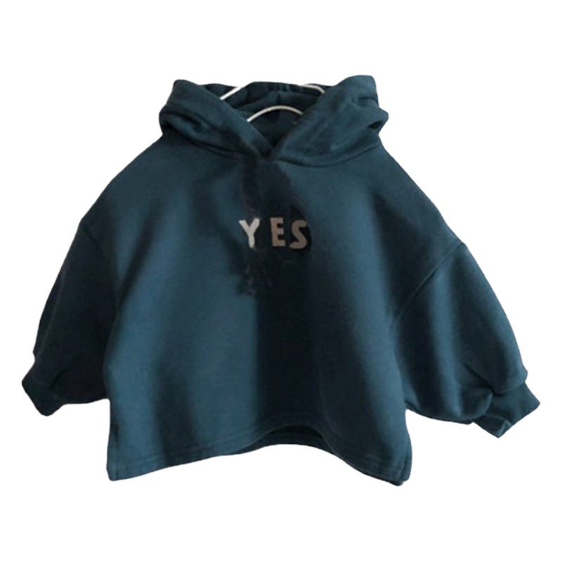 Autumn Korean version of children's clothing sweater for boys and girls Korean style casual letter hooded terry children's sweater top