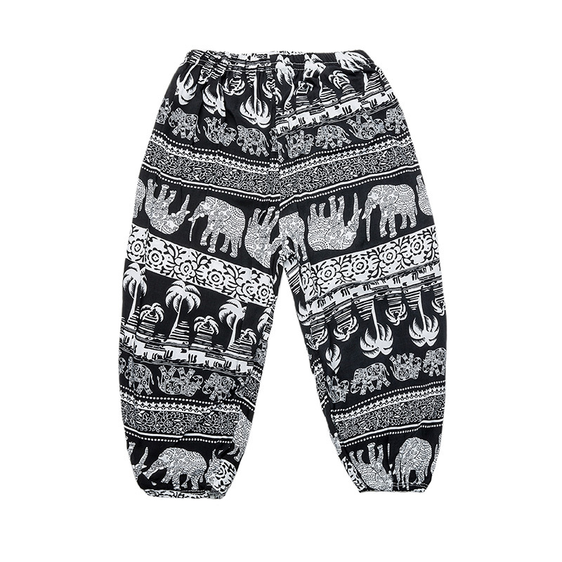 Picture of Parent-Child Bloomers Boys' Beach Pants Girls' Thin Anti-mosquito Pants Comfortable Ice Silk Large Children's Cotton Silk Trousers