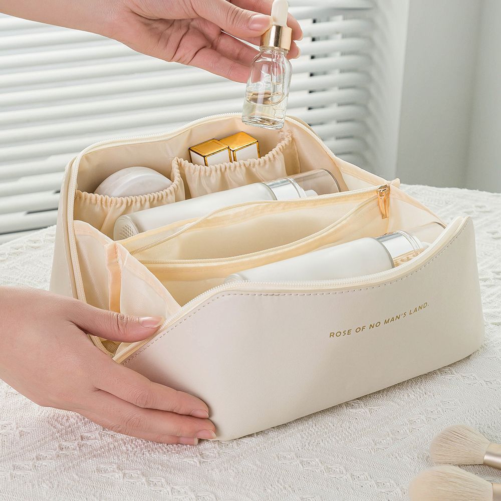Picture of Organ pillow bag PU leather Net red cosmetic bag ins multi-layer wash bag travel portable portable storage bag