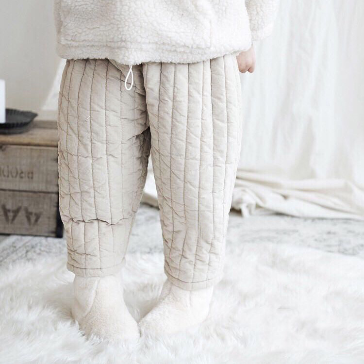 Winter clothing children's clothing Korean winter baby boys and girls retro padded cotton pants casual cute radish pants cotton pants 2
