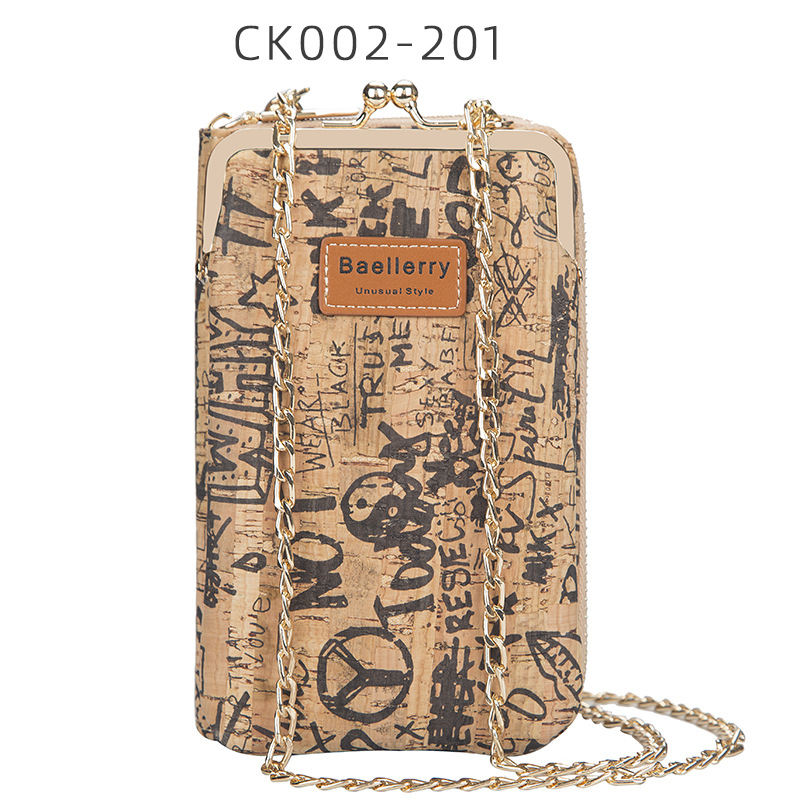 Picture of baellerry ladies wallet vertical wood grain mobile phone bag multi card wallet chain shoulder messenger bag wholesale