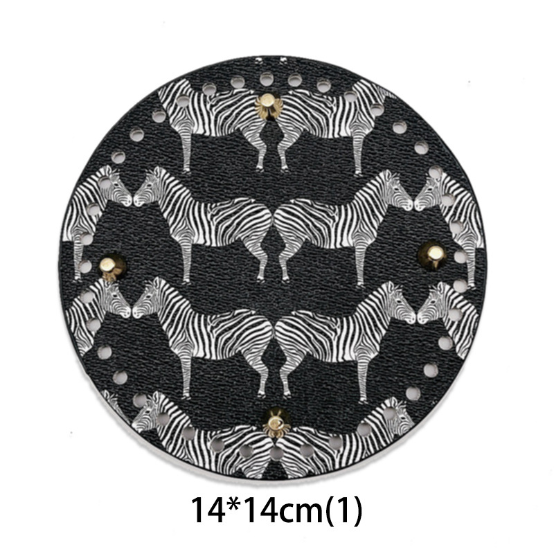 Picture of Spring and Summer handmade needle hook woven handbag DIY bag bottom plate accessories 25 * 12cmPU leather printing bag bottom base