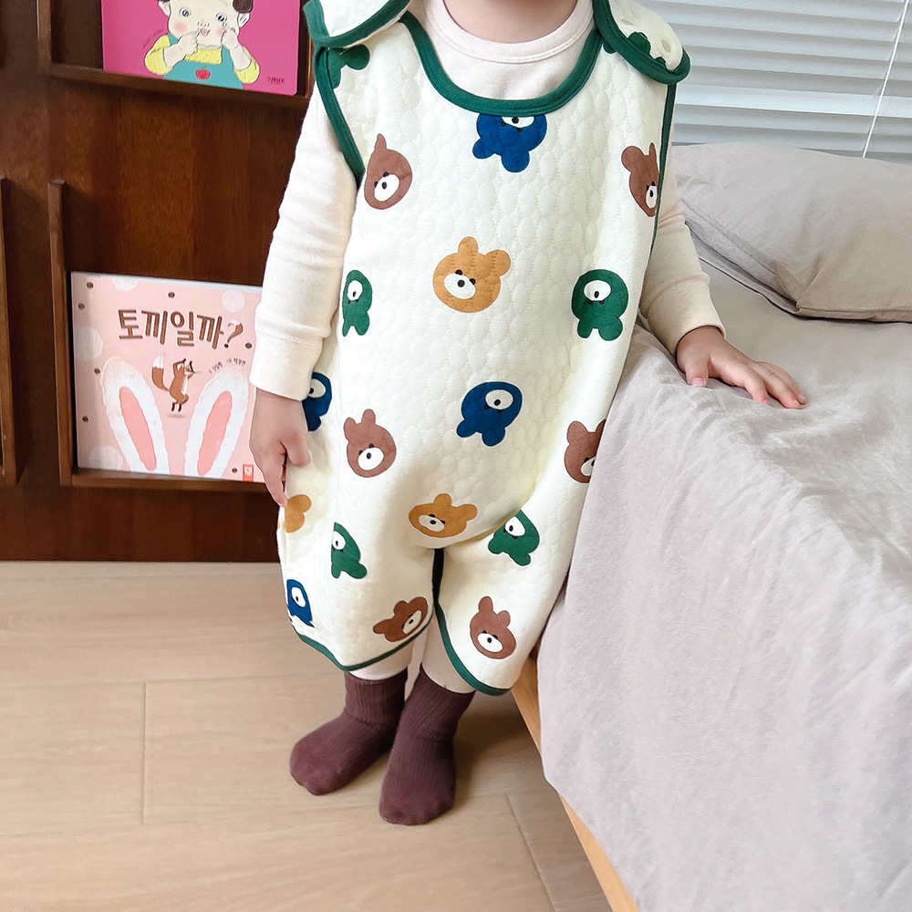 Picture of Children's Nightgown Winter Three-layer Quilted Sleeping Bag Infant Winter One-piece Pajamas Kick-proof Sleeping Bag for Children