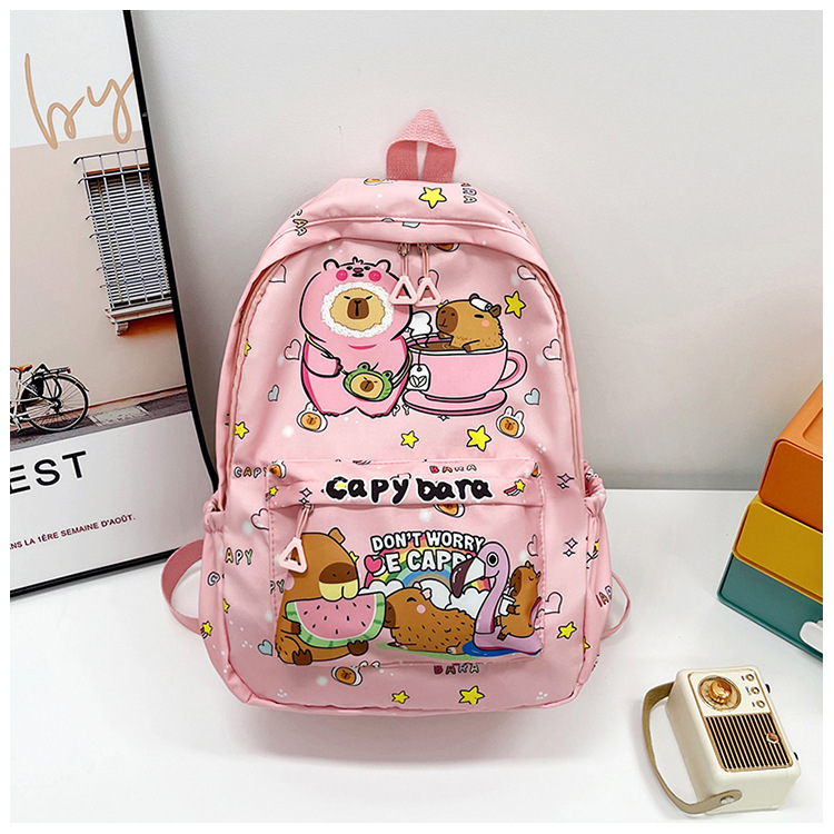 Picture of Cartoon Cute Capybara Bag Backpack Printed Kabibala Backpack Large Capacity All-match Student Schoolbag