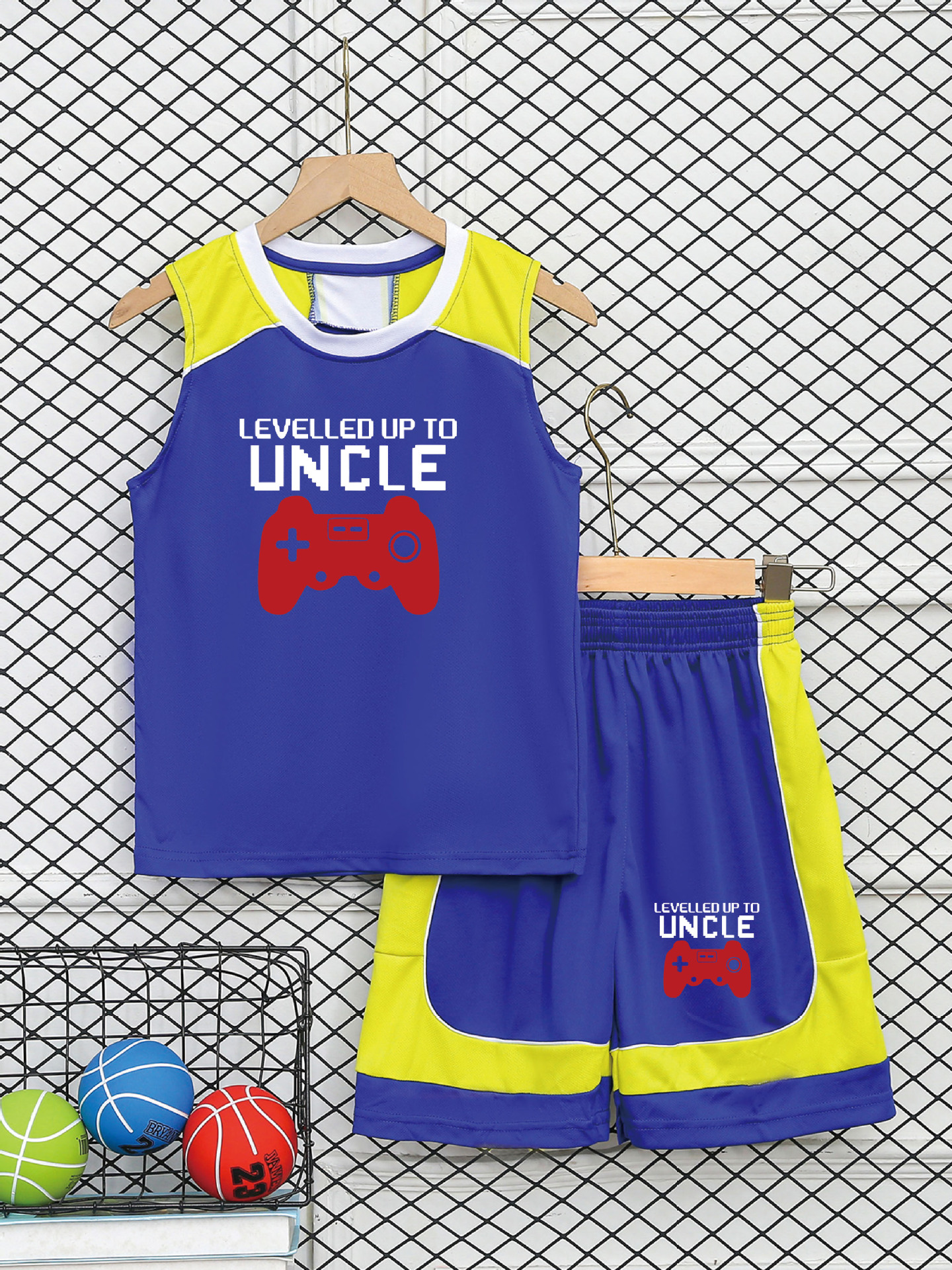 Picture of Children's Sportswear suit Boys Summer Vest Shorts Two-piece Mesh Casual Clothing Student Training Clothing Fashion
