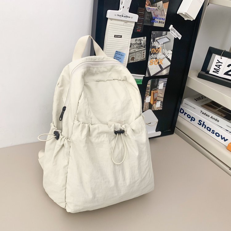 Picture of Japanese Style Solid Color Pleated Nylon Backpack Men's 2024 New Arrival Large Capacity Lightweight Casual Travel Backpack Computer Bag