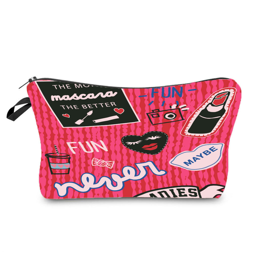 Picture of New arrival lipstick cosmetics printing dumpling bag travel without bag cosmetic bag