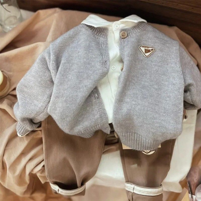 Picture of South Korea children's clothing boys knitted sweater 2023 autumn and winter new short sleeve children's cardigan fashionable outdoor wear