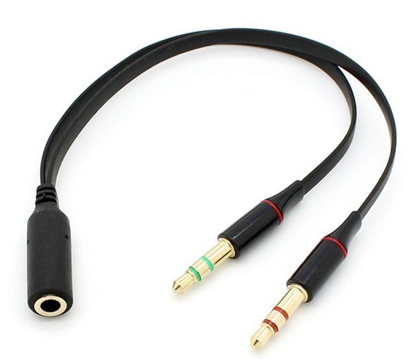 Picture of Headset conversion line 1-2 microphone mobile phone headset wire control conversion line audio 1-2 adapter