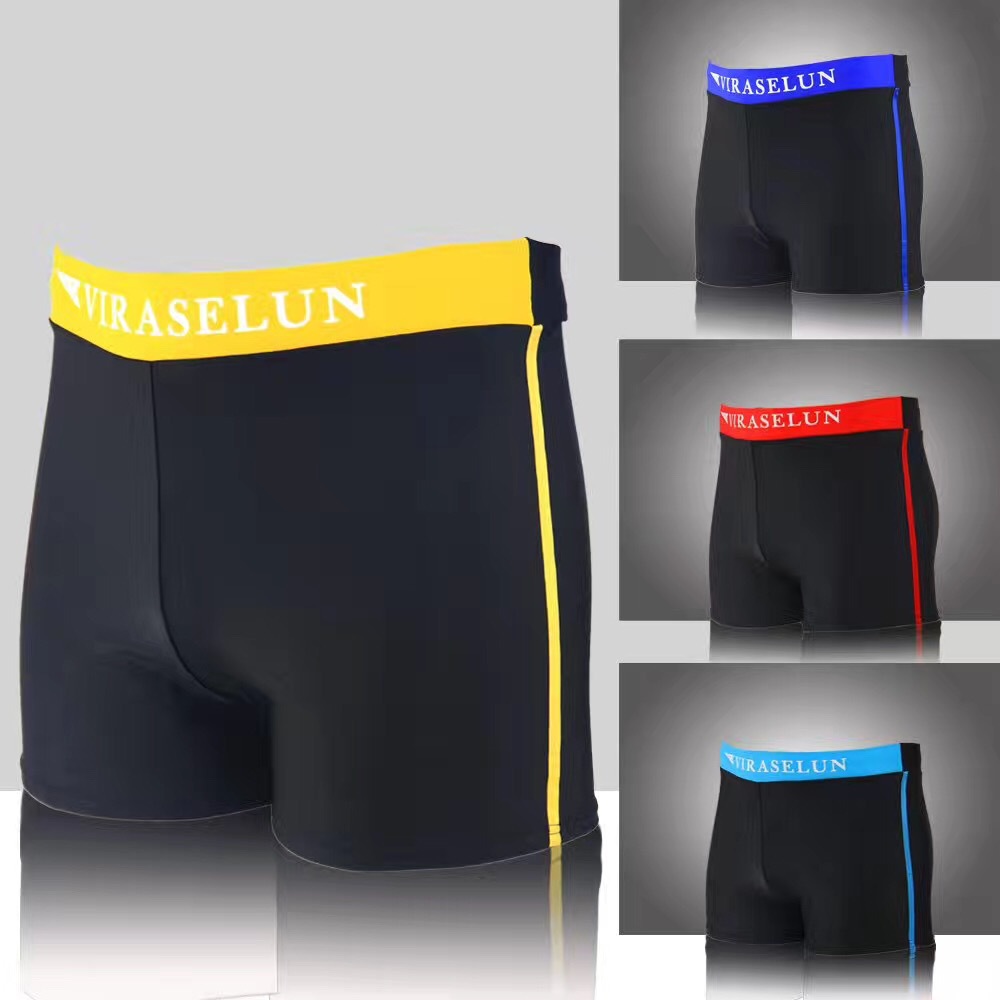 2025 Swimming Trunks New Hot Spring Beach Fashion Korean Style Sexy Men's Boxer Swimming Trunks Wide-Brimmed Swimming Trunks