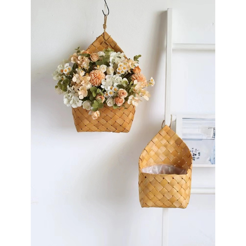 Picture of Seagrass Woven Storage Basket Wall-mounted Basket Storage Rack, Garden Plant Basket Busp Woven Hanging Basket Hanging Pot Flower Pot