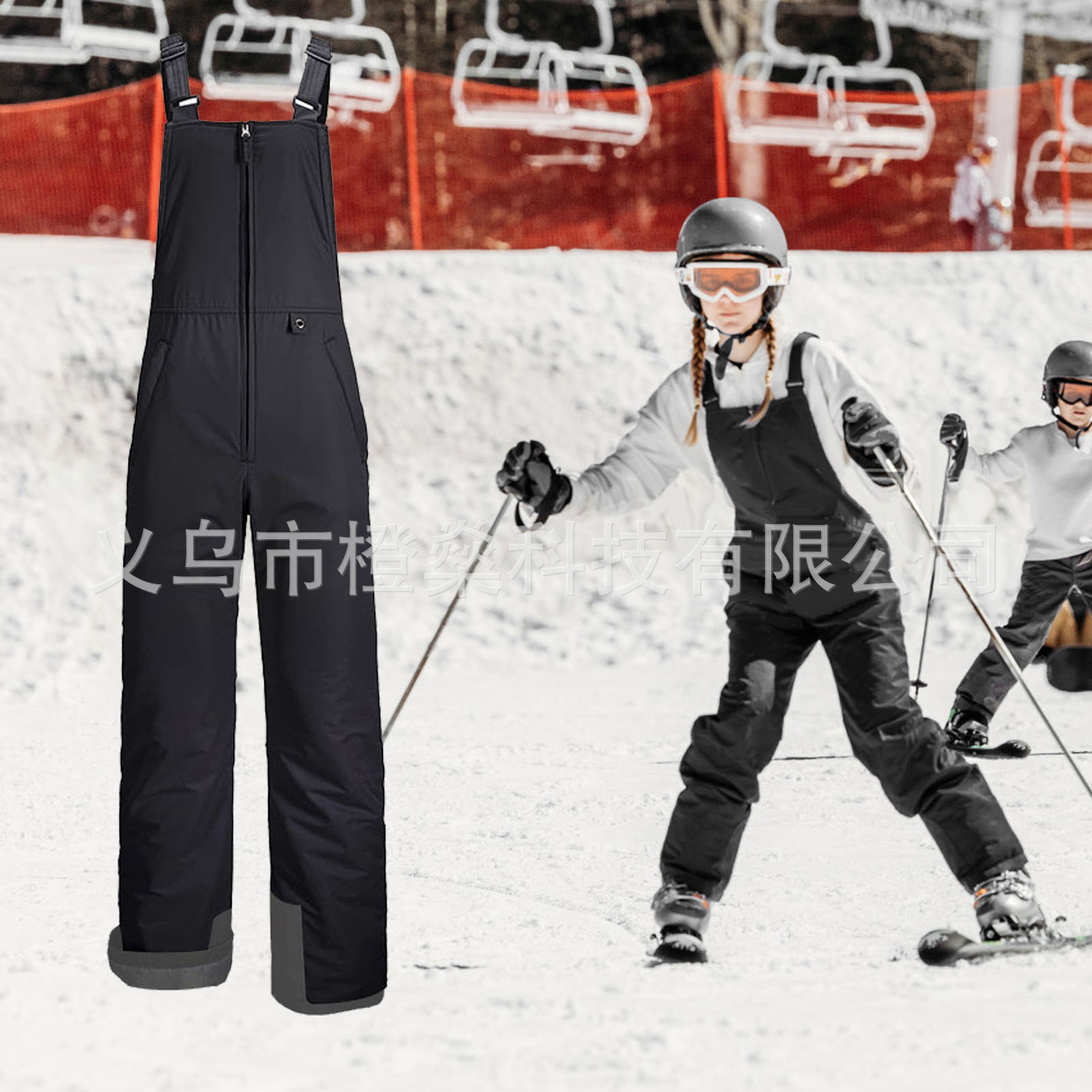 Picture of Ski Overalls, Outdoor Kidsren's Pants, Waterproof, Snowproof and Windproof, Boys and Girls Overalls, Snow Pants, Winter Warm Cotton Pants