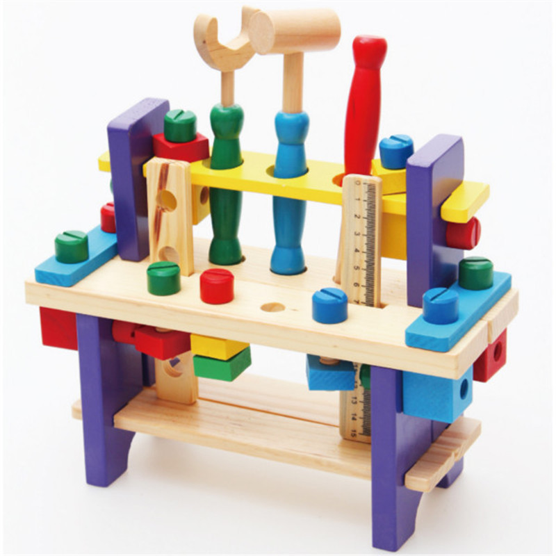 Children's men's wooden simulation tool Table 3-6 years old nut combination play house hands-on ability training educational toys