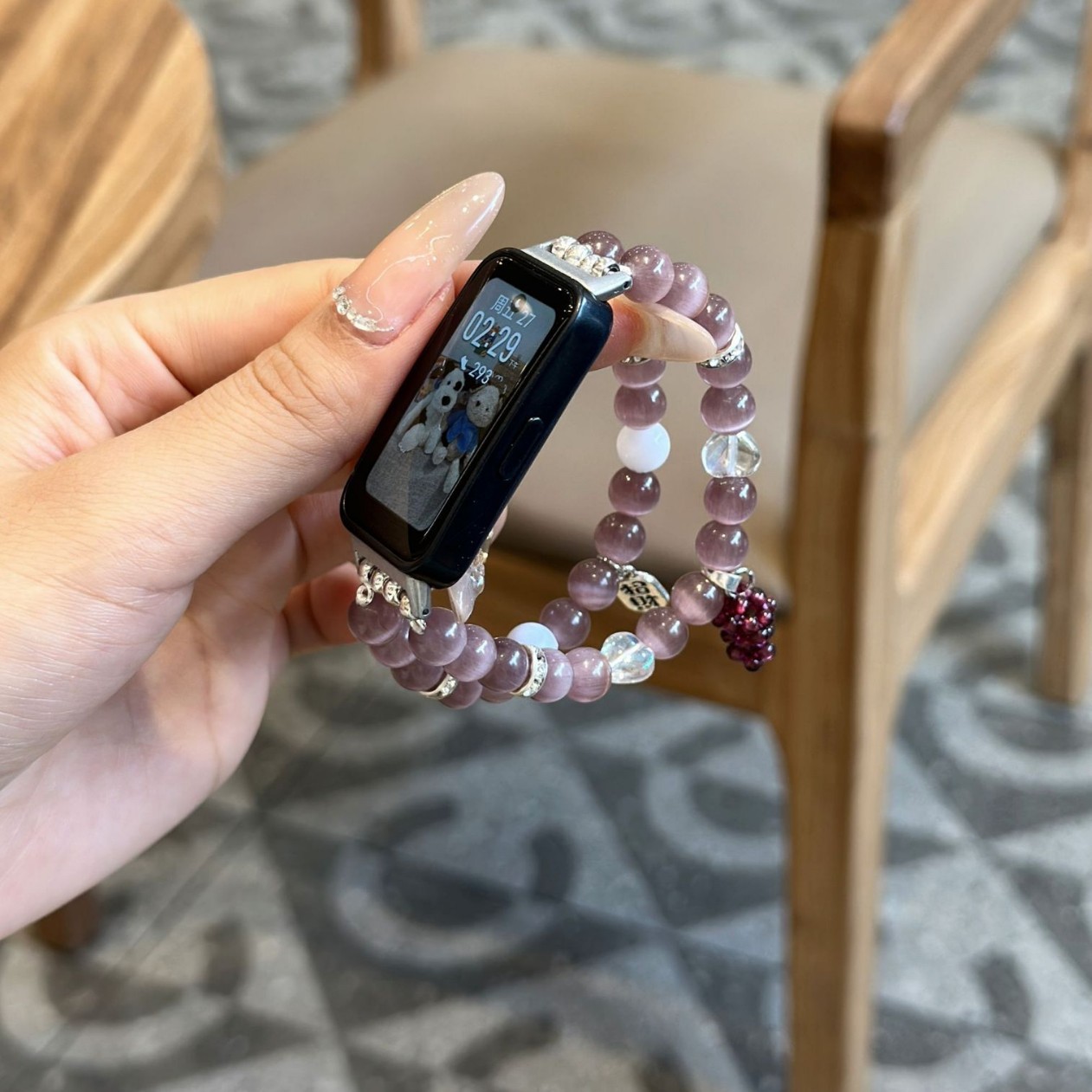 Picture of For Huawei bracelet 7/8/9nfc wristband summer new grape purple bam elastic bracelet original high-end