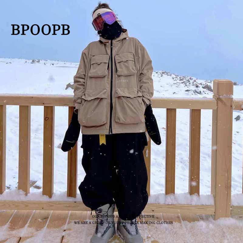 Picture of Harbin Small Potato Loose Waterproof Windproof Snowboard Pants Ski Suit Men's and Women's Pants Outdoor Outer Wear Pants