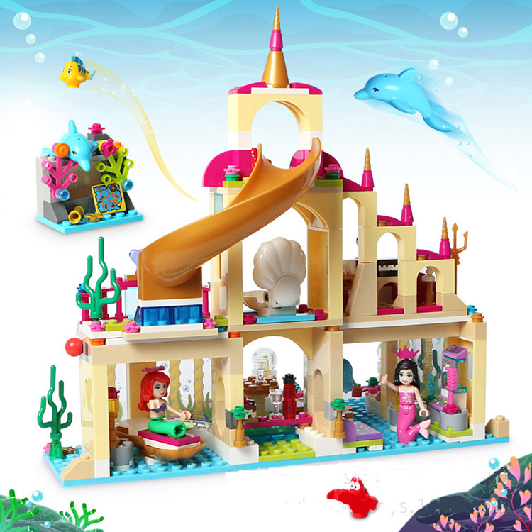Picture of JG306 Building Blocks Girl Assembled Building Blocks Compatible with Lego Ariel Princess Underwater Palace Mermaid 1