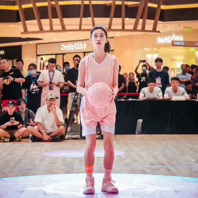 Picture of Net red pink new basketball uniform suit men's and women's fashion competition printed team uniform jersey vest printing number