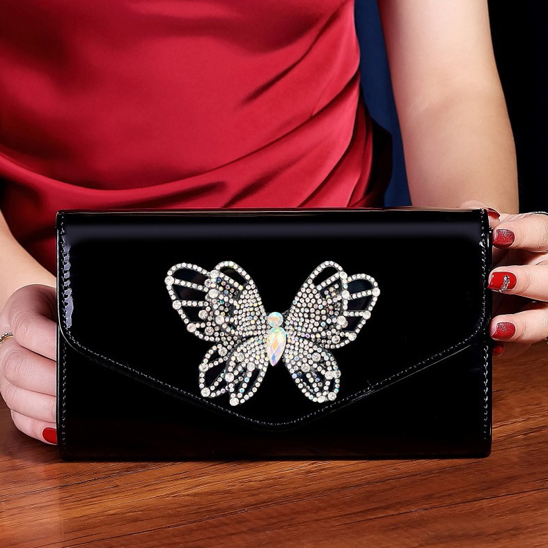 Picture of Henglida Factory Straight Arch Summer European and American Cross-border E-Commerce Patent Leather Dinner Bag Bride Bag Fashion Ladies Clutch Bag