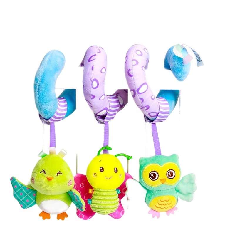 Happy Monkey Baby Toy Bed Around the Bed Hanging Baby Stroller Pendant Sky Animal Bed Bell Velvet Toy