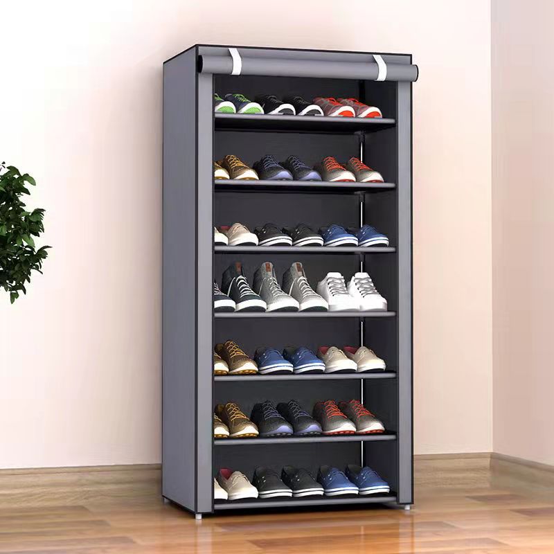 Picture of Simple Shoe Rack Multi-layer Steel Pipe Assembly Dustproof Shoe Cabinet Student Dormitory Home Storage Cabinet Economical Shoe Cabinet Shoe Rack
