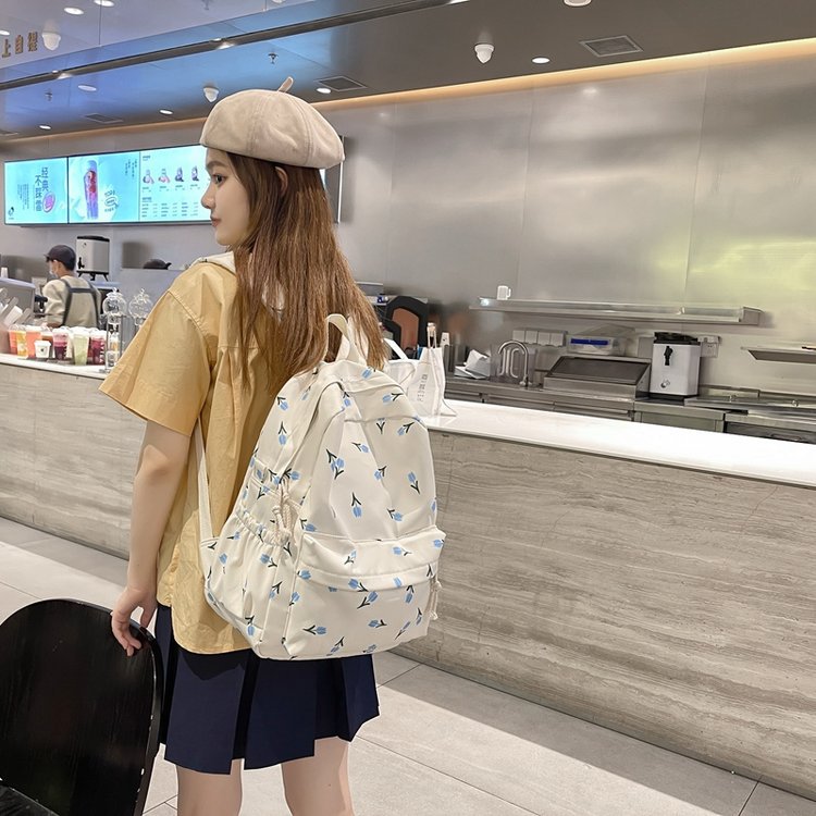 Picture of Schoolbag female Mori girl fresh tulip all-match backpack junior high school college style College student computer backpack