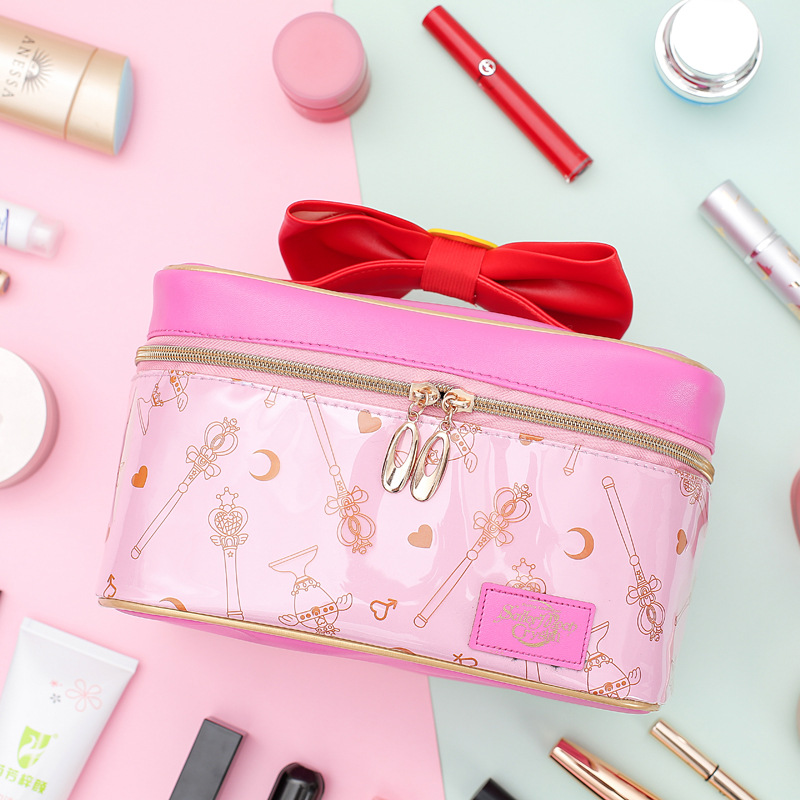 Picture of Japanese Beauty Girl Moon Same Style Cosmetic Bag Leather Cosmetic Storage Bag Cartoon Cute Large Capacity Wash Bag