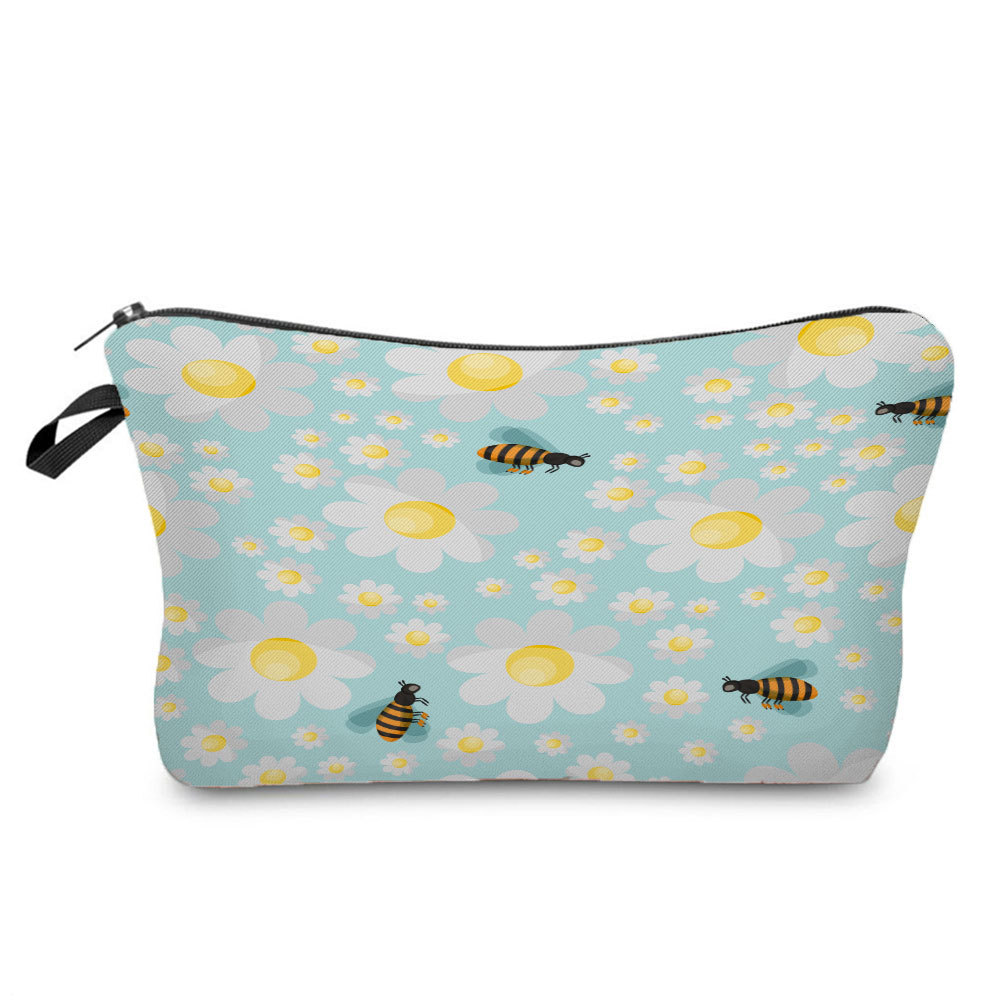 Picture of New arrival cute industrious Bee Printing cosmetic bag dumpling bag lipstick dumpling-shaped bag