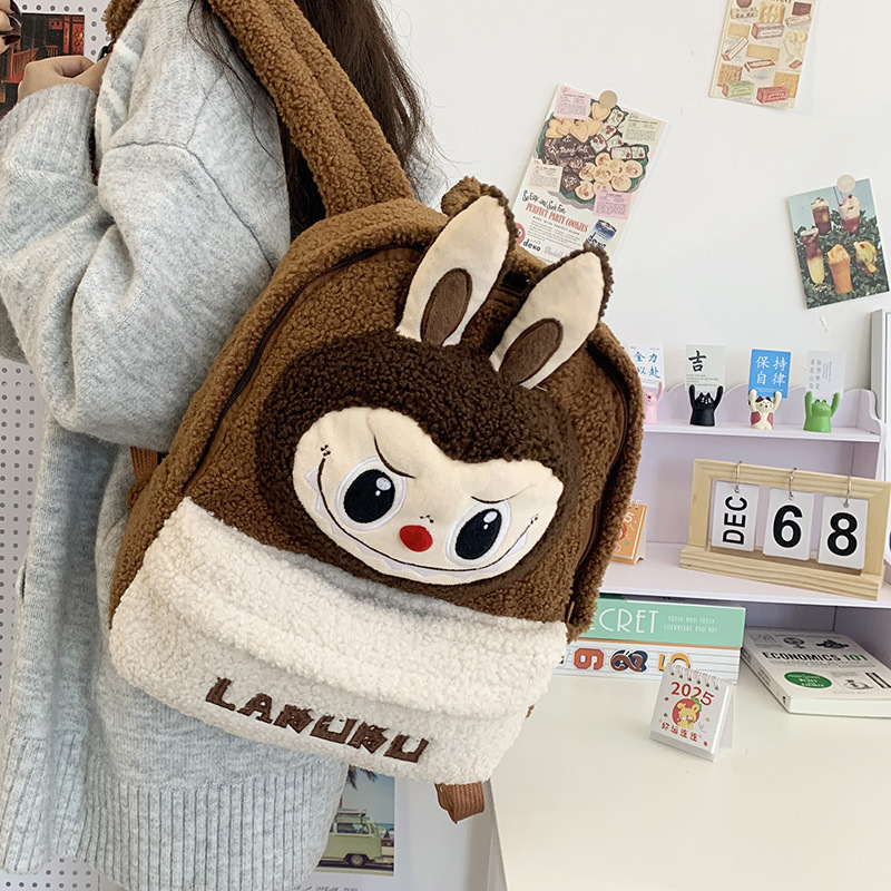 Picture of New Cartoon Kidsren's Backpack Cute Lamb Plush Lightweight Burden-Reducing Backpack K-Style Ins Kindergarten School Bag
