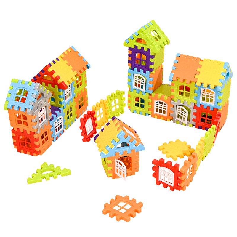 Picture of New children's educational plastic large house assembling open-door Villa assembling building blocks early childhood education toys