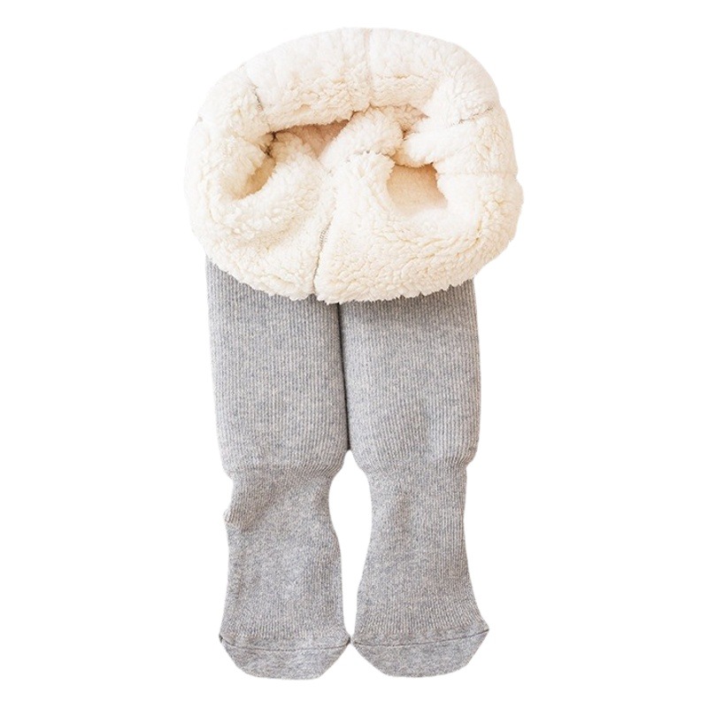 Winter children's leggings fleece-lined thick solid color girls pantyhose baby pantyhose warm pants wholesale