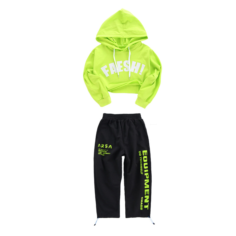 Picture of New Hip-Hop Girls' Street Dance Suit Trendy Show Korean Crop Top Children's Jazz Dance Table Performance Costume