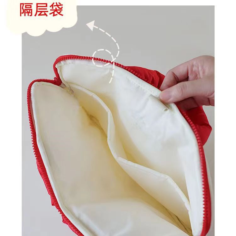 Picture of Little Mushroom Contrast Color Notebook Shockproof Computer Bag for Women Suitable for Apple 14inch 16inch Handbag iPad Storage