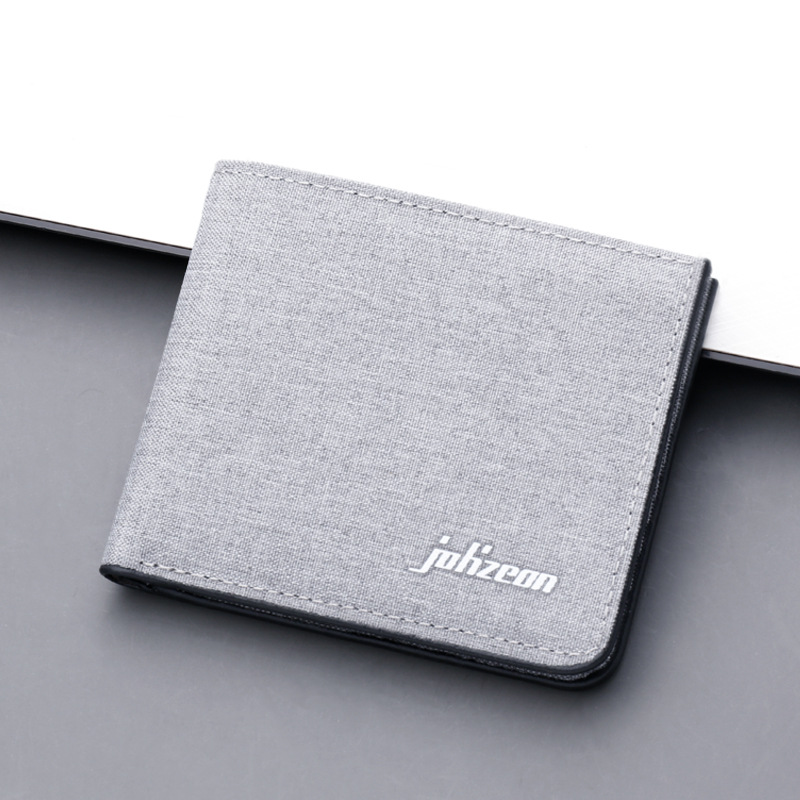 Picture of jolizeon Men's Short Wallet Canvas Multi-Card Holder Horizontal Denim Wallet Ultra-Thin Dollar Wallet