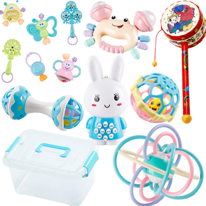 Baby Chewable Teether Hand Rattle Newborn 0-6-12 Months 1 Year Old Baby Educational Early Education Toddler Comfort Toy