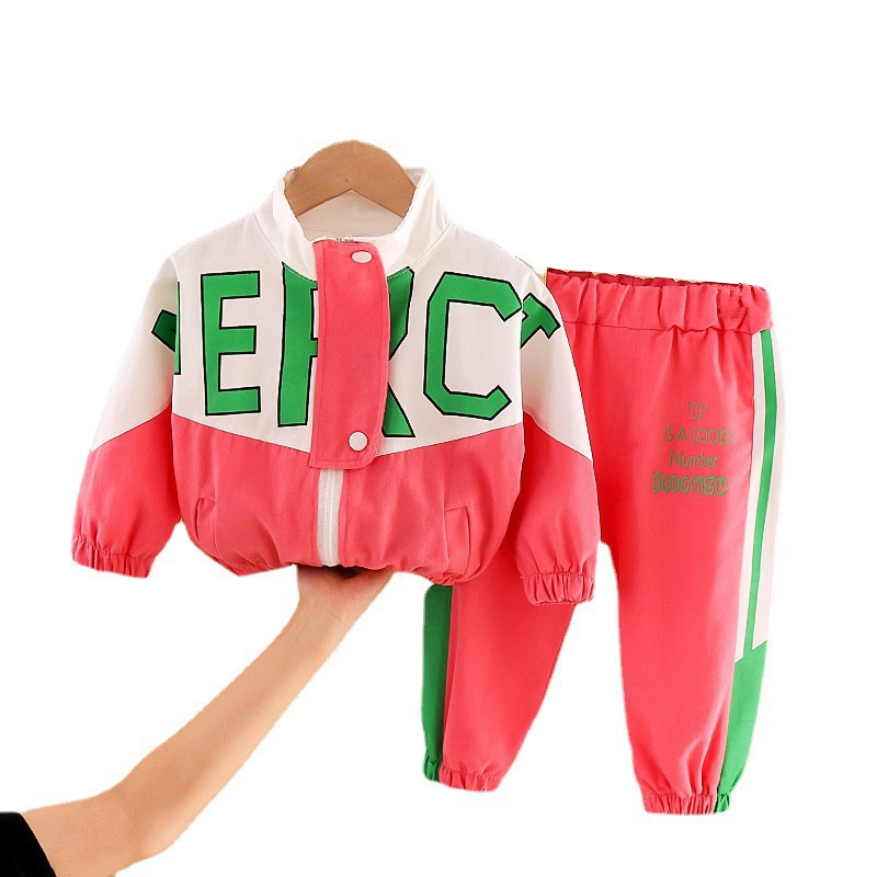 Picture of Foreign trade new autumn children's clothes suit baby long-sleeved zipper jacket coat trousers two-piece set delivery