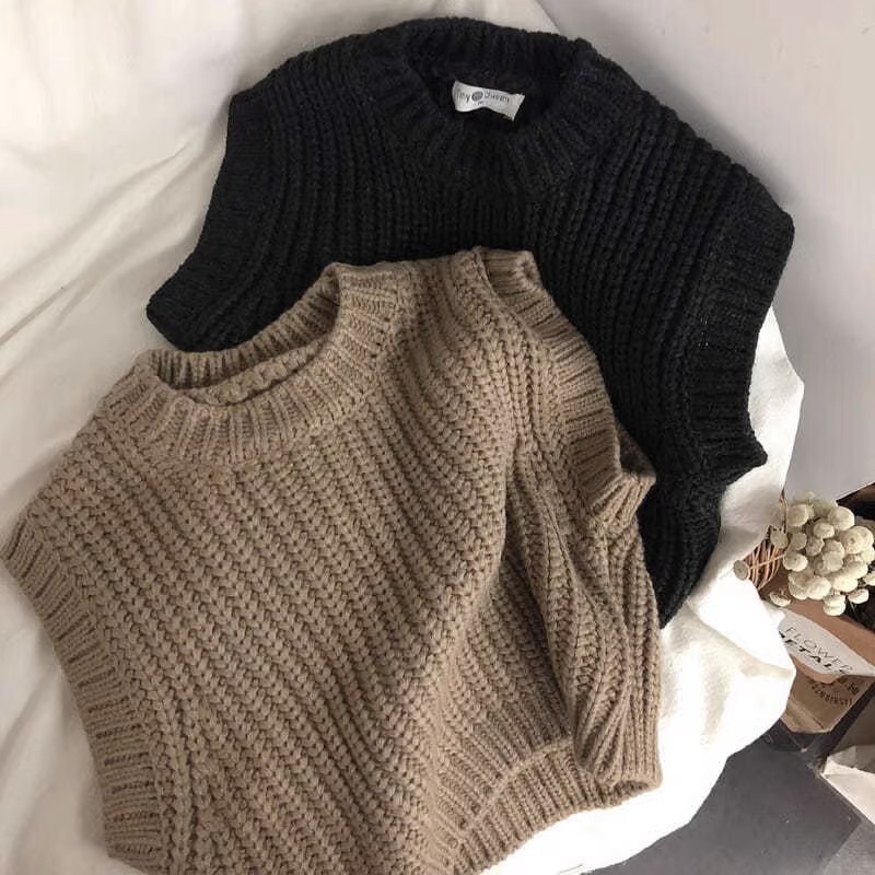 Picture of Artistic Mori Children's Thick Wool Thickened Vest Warm Sleeveless Sweater for Boys and Girls Autumn and Winter Fashionable