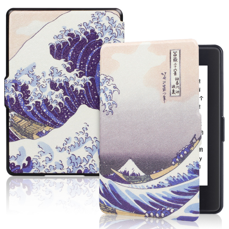 Picture of Spot Suitable for Kindle Protective Case 2016 Entry Version 558 Silk Pattern Painted Protective Case Migu X Leather Case