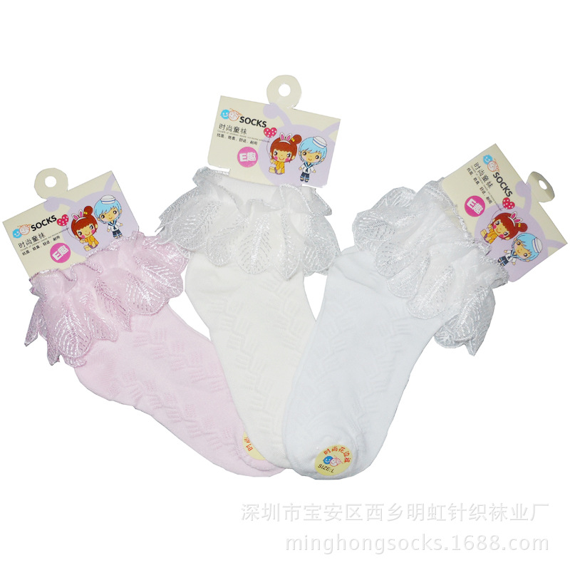 Customized Production of Kidsren's Lace Cotton Socks Lace Princess Girls Cotton Socks Baby Baby Kids Dance Socks