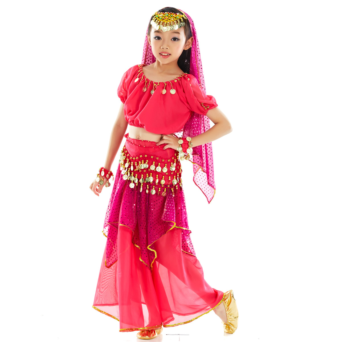 Picture of Dancer June 1 Children's Day Belly Dance suit Indian Dance Clothes suit Performance Clothes Children's Belly Dance Clothes