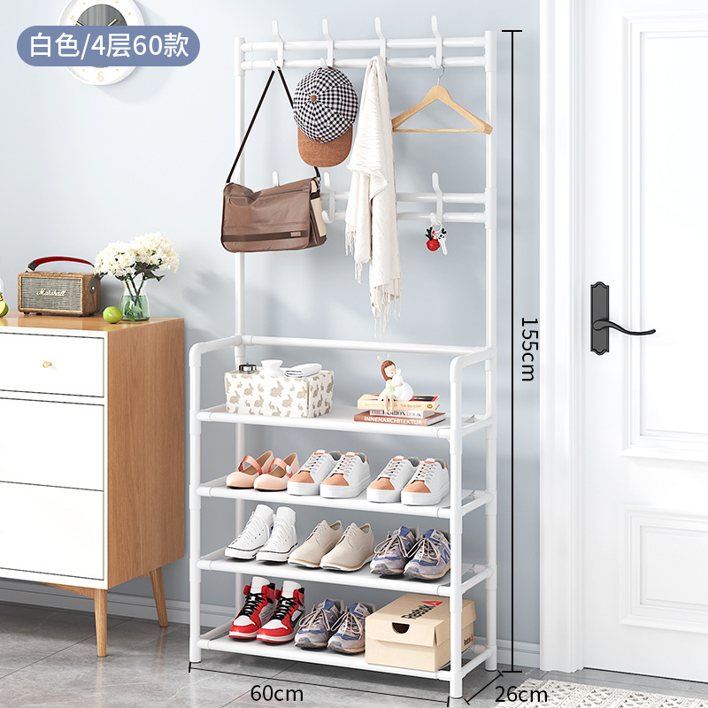 Picture of Coat Rack Bedroom Indoor Dormitory Clothes Rack Household Simple Storage Rack Simple Floor-Standing Multi-Functional Combination Shoe Rack