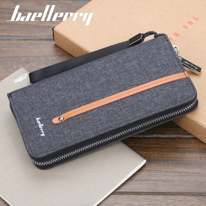 Picture of Baellerry Men's Wallet Long Canvas Zipper Casual Multi-Card Slot Multi-Functional High-End Clutch Bag