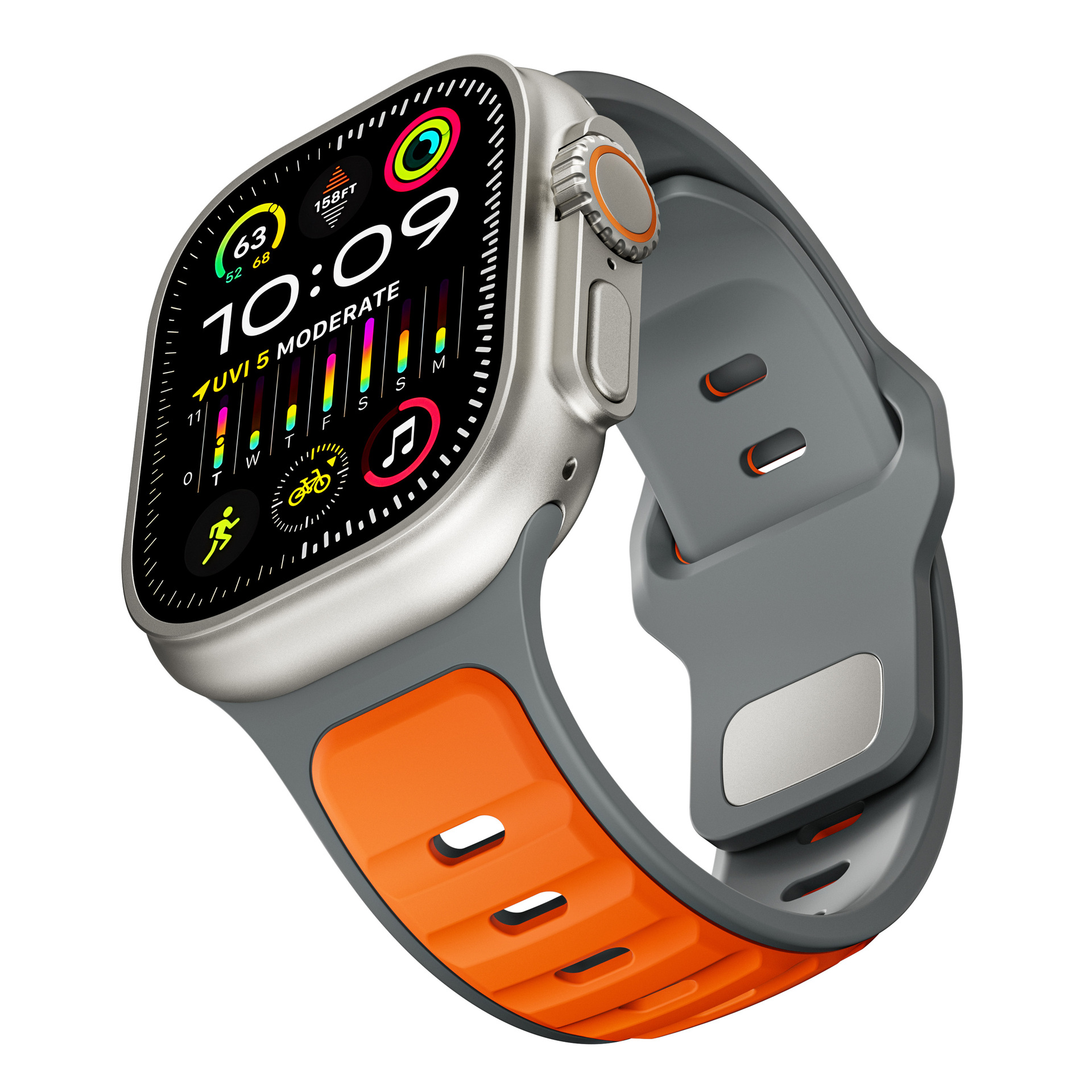 Picture of For Apple Watch Silicone Strap appleiwatchS10 Generation 9Ultra Norman Two Color Watch Strap Wholesale