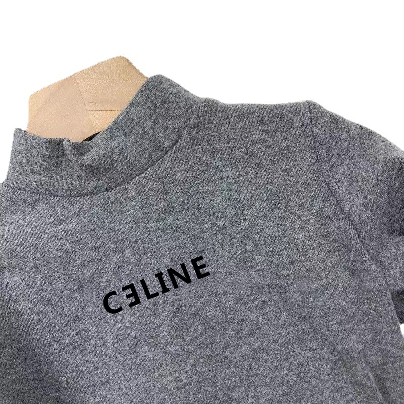 Picture of German velvet children's versatile high collar warm bottoming shirt autumn and winter children's clothing fun cute small and medium-sized children's long sleeve T-shirt top