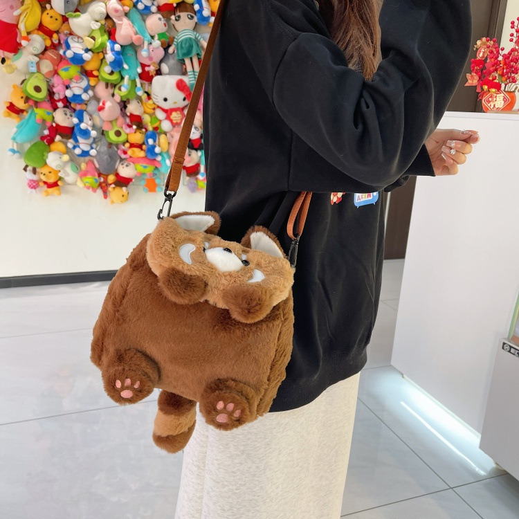 Red Panda Plush Backpack Cartoon Sweet Children's Gift Change Backpack Cute Red Panda Cartoon Plush Bag