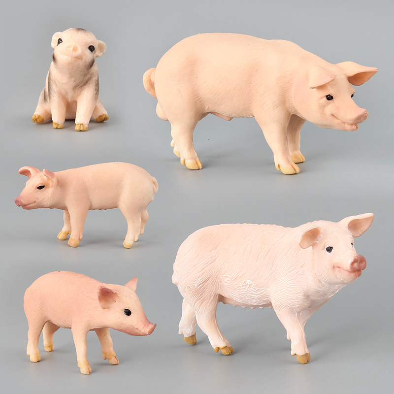 Picture of Cross-border Hot Sale Children's Simulation Poultry Animal Model Toy Pork Pork Vietnamese Pig Black Pig Creative Ornaments