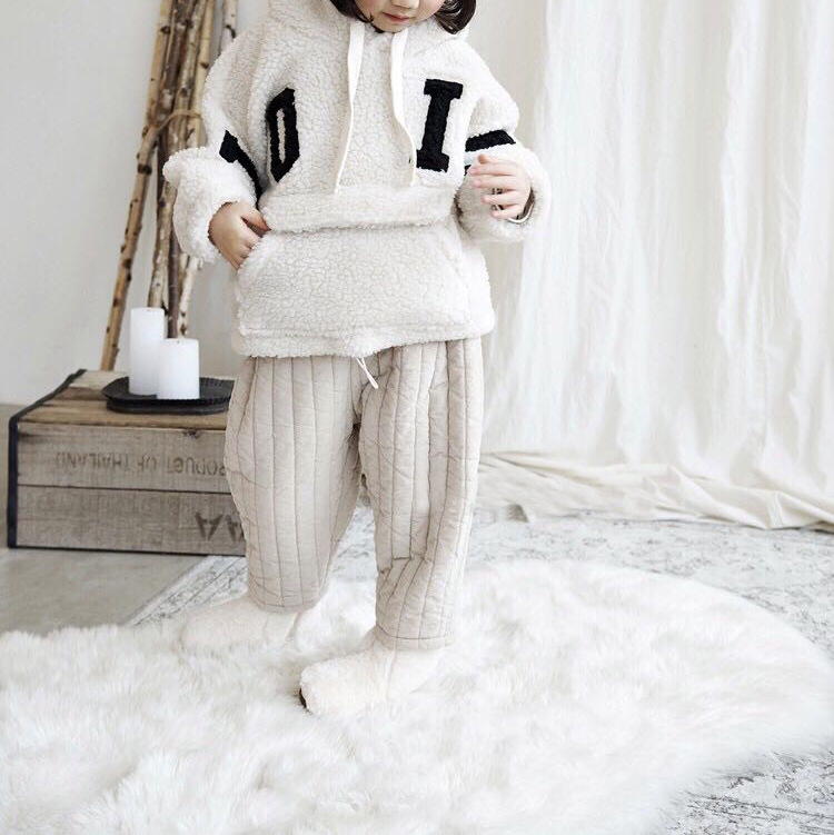 Picture of Winter clothing children's clothing Korean winter baby boys and girls retro padded cotton pants casual cute radish pants cotton pants 2